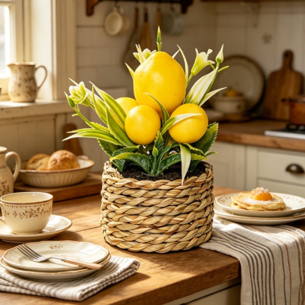 Artificial Lemon Tree FOR MINI Potted Plant Decor for Home Office Wedding