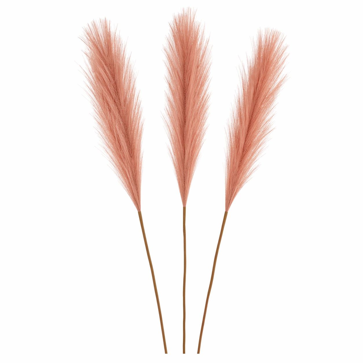 Rose Pink Pampas Grass 3 Stem Faux Pampas 21 Inch Boho Decor Rustic Vase Filler