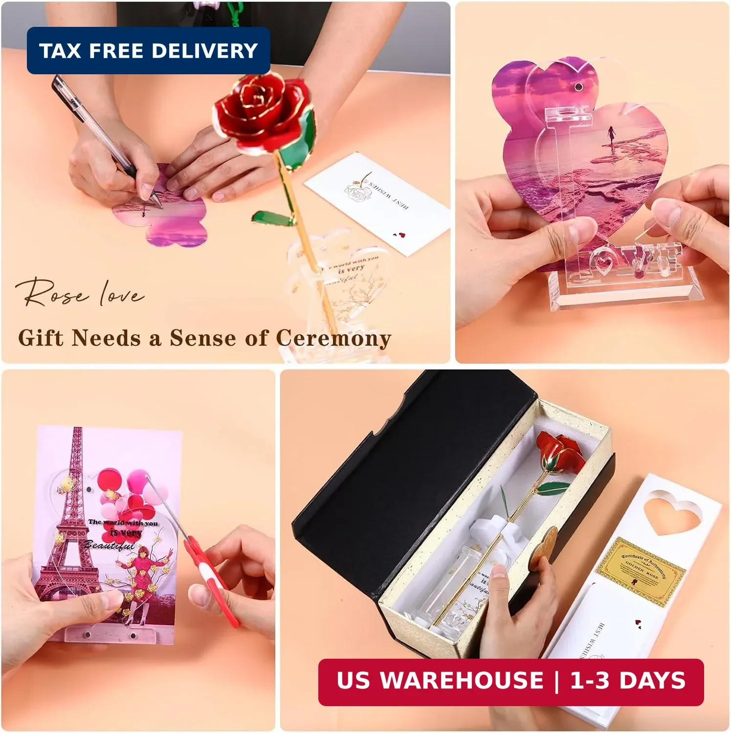 24K Plated Gold Dipped Real Rose with Stand – Forever Gift for Her
