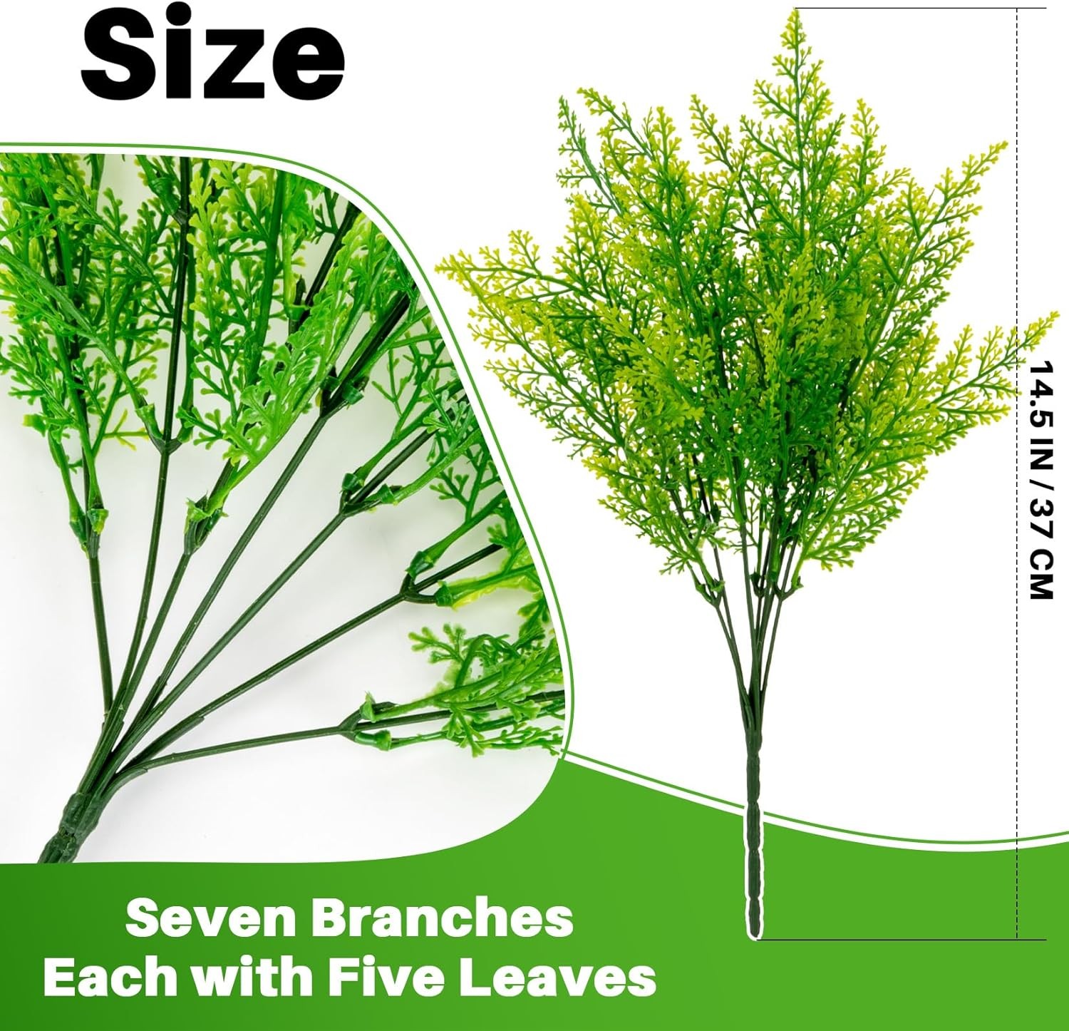 5PCS Fake Ferns Artificial Plants Greenery Faux Outdoor Indoor Home Patio Decor