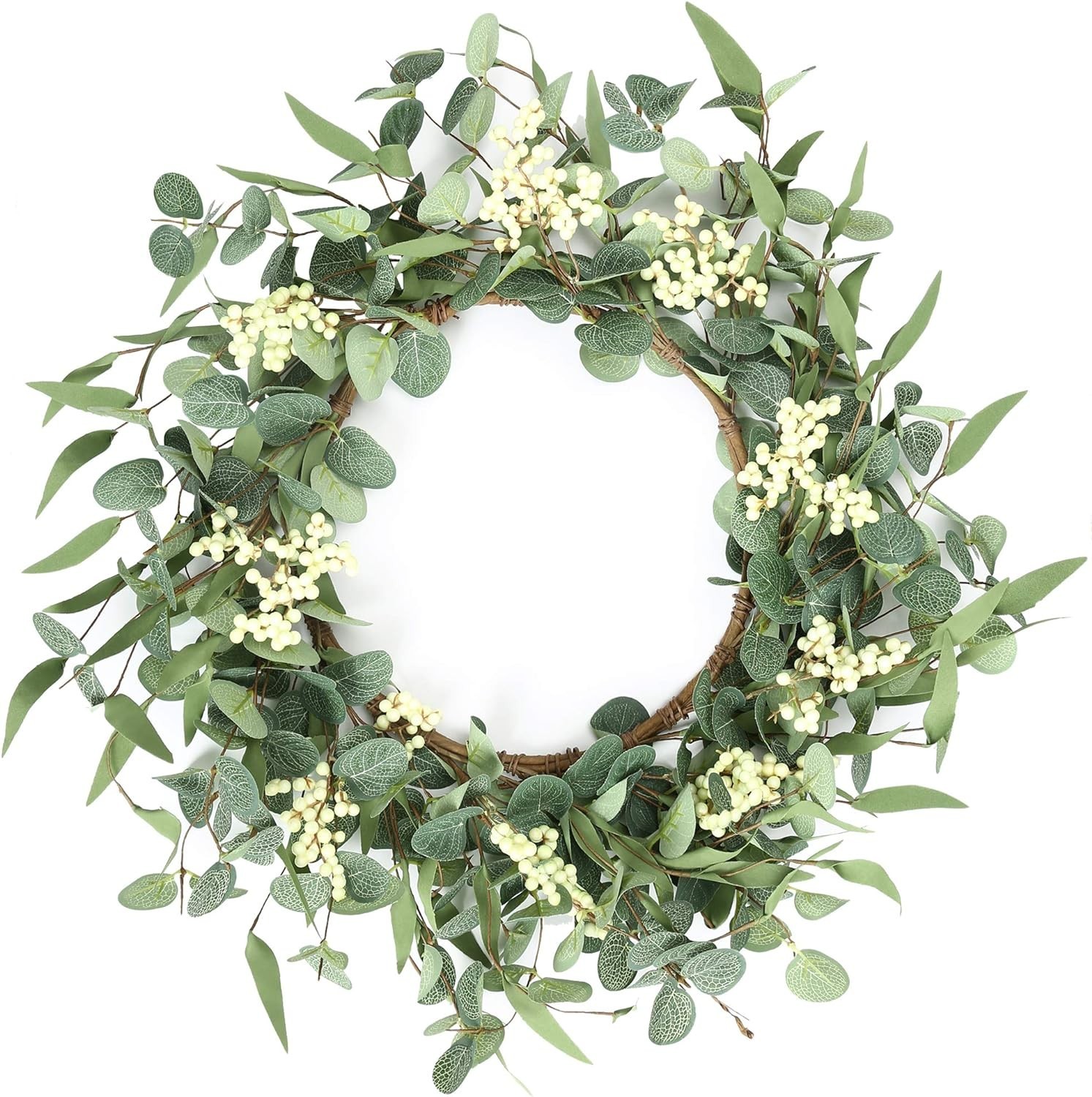 Eucalyptus Wreath 20 Inch Front Door Porch Wall Decor Spring Summer Fall