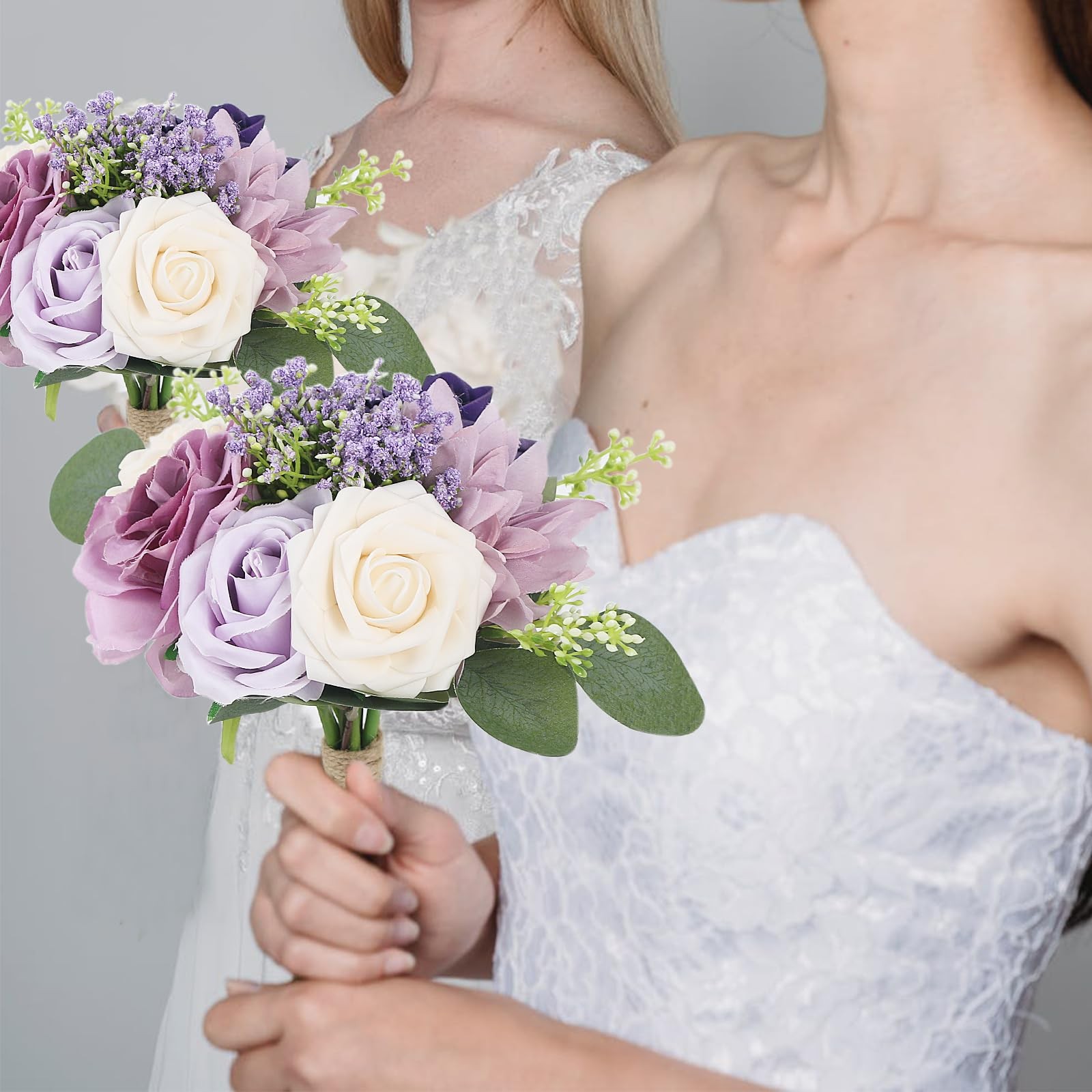 Artificial Bridesmaid Bouquets 6 Pcs – 7 Inch Pre-made Bridesmaids Bouquet Sm