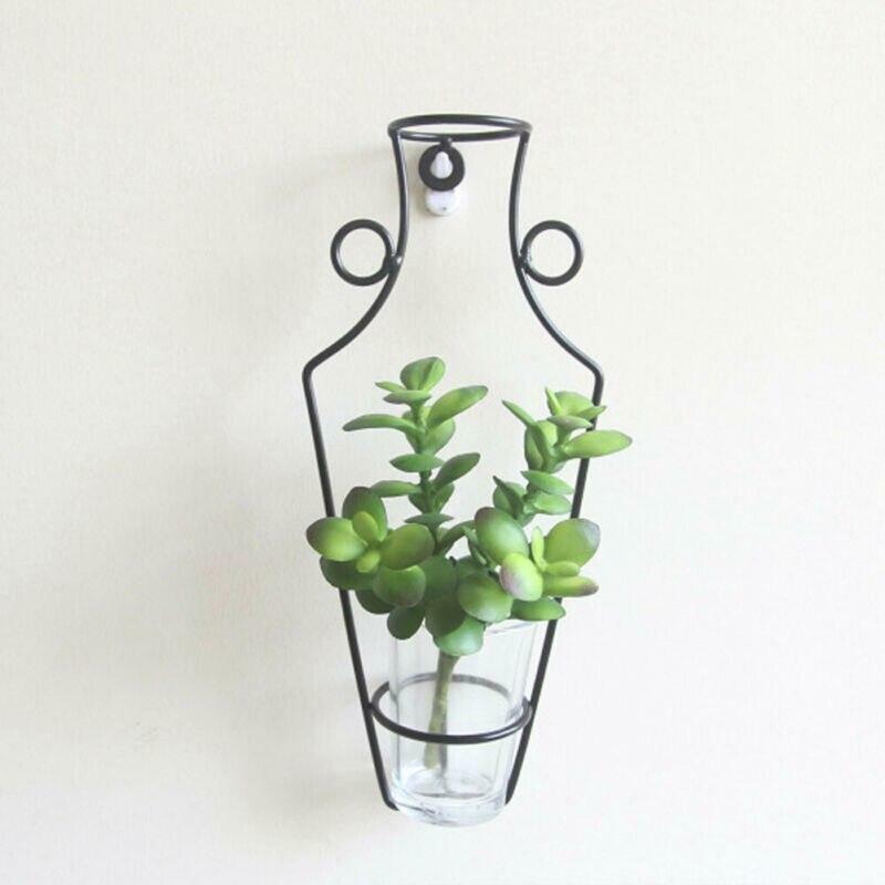 1x Creaive Homeart Nordic Style Iron Frame Vase Wall Hanging Plant Dried Flower