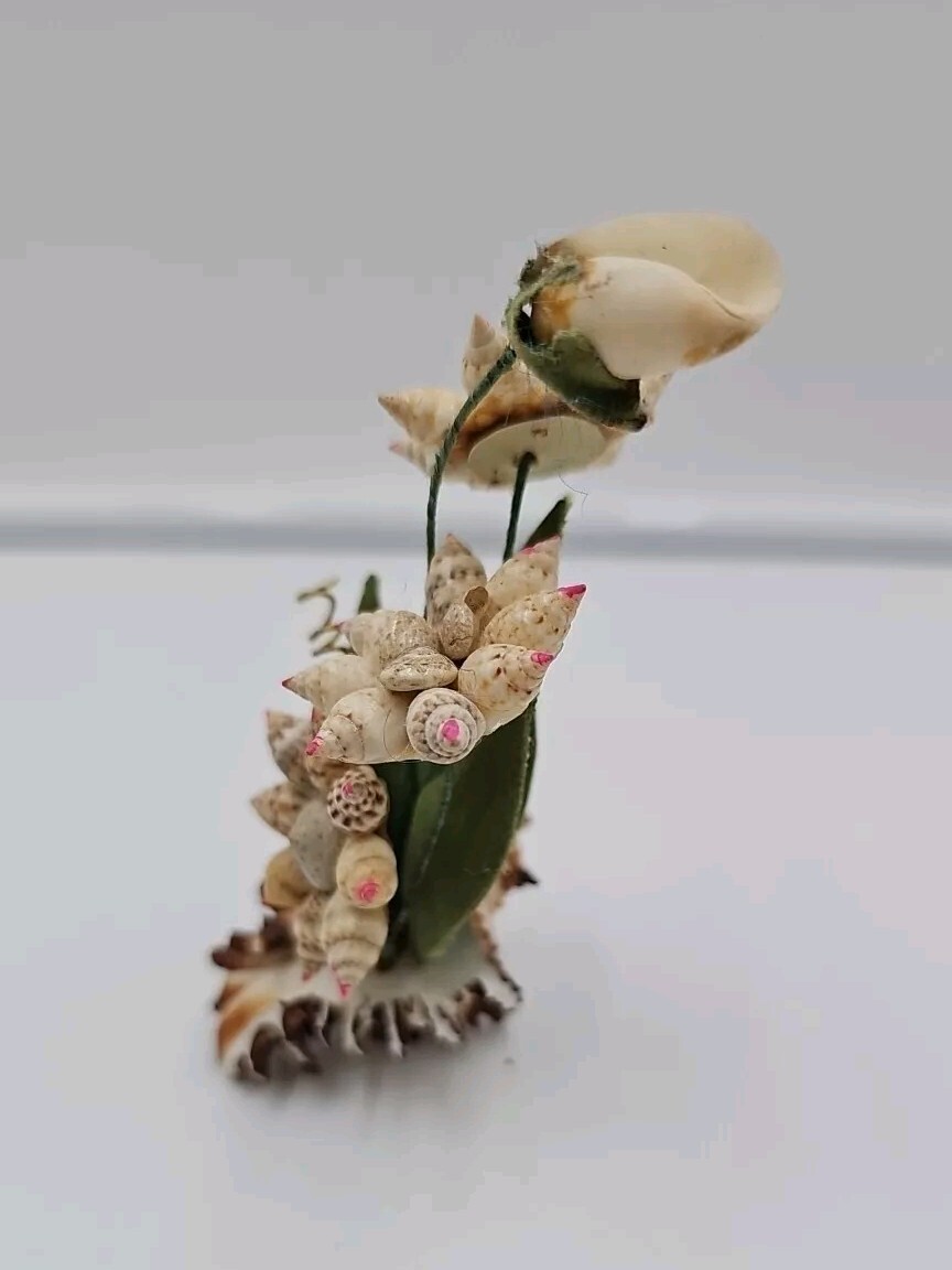 Vintage Sea Shell Bouquet of Flowers Floral Arrangement Kitsch Rare.