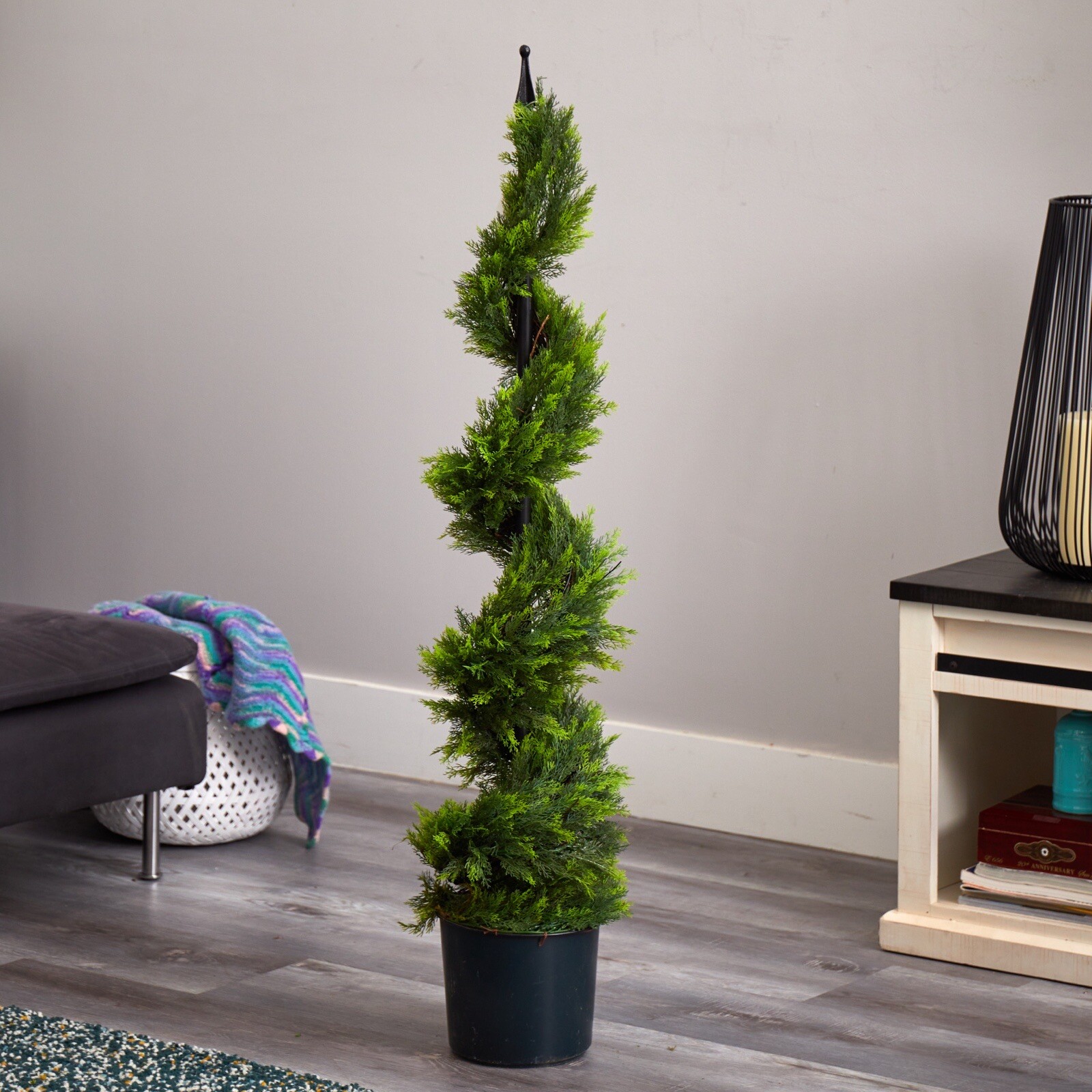 4’ Cedar Topiary Artificial Cypress Spiral Tree UV Indoor/Outdoor. Retail $178