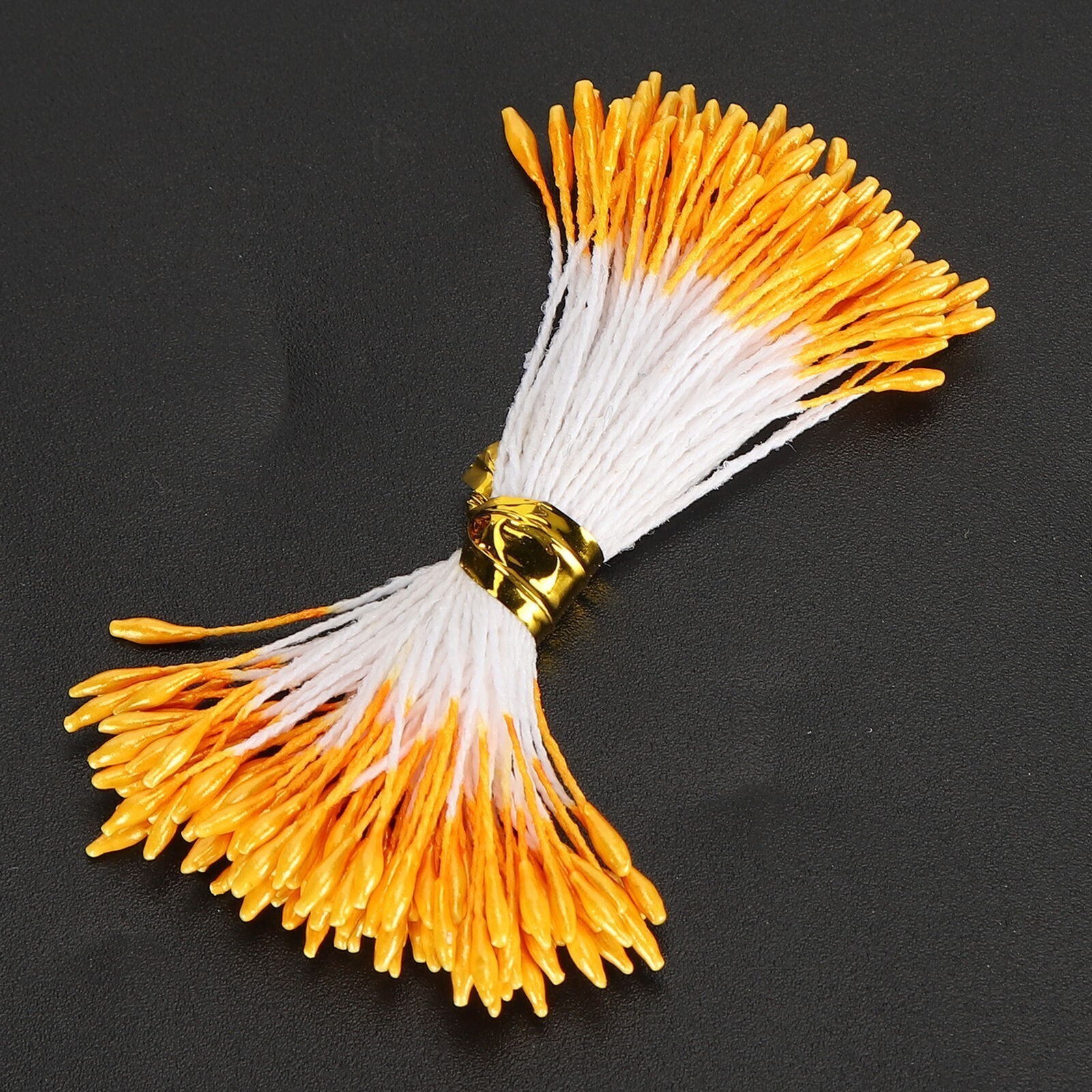 900Pcs Artificial Stamen Gypsum Orange Color Double End Simulation Bouquet Make