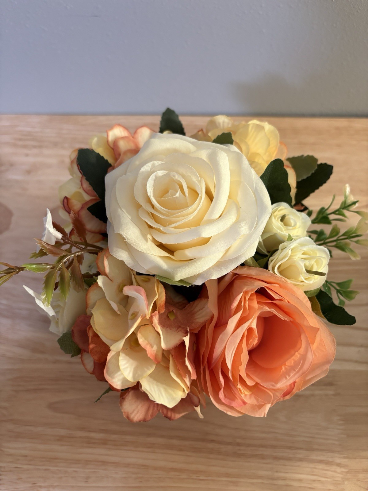 Artificial Floral Arrangement In Ceramic Vase *Home Decor