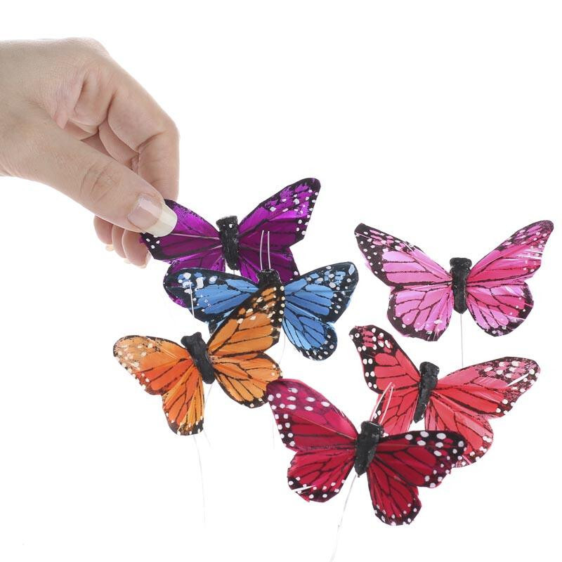 Group of 24 Realistic Artificial 2-3/4″ Monarch Butterflies in Rich Jewel Colors