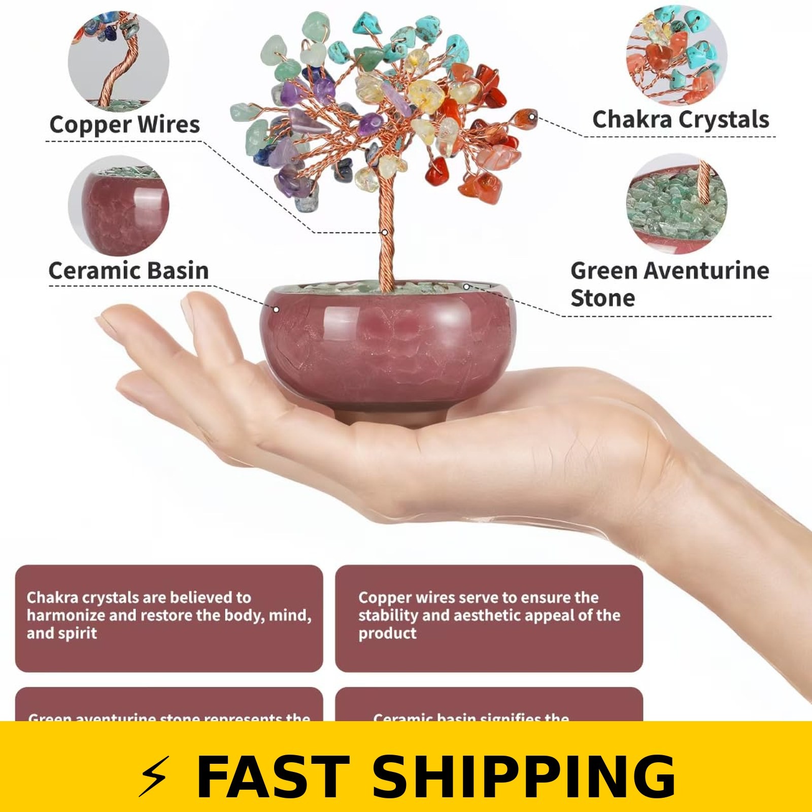 Bosfante Chakra Tree of Life Decor for Wealth & Prosperity