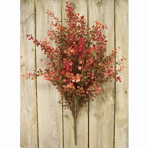 Red Peppergrass Bush / Branch 21″ High Floral Autumn Shades of Red & Brown