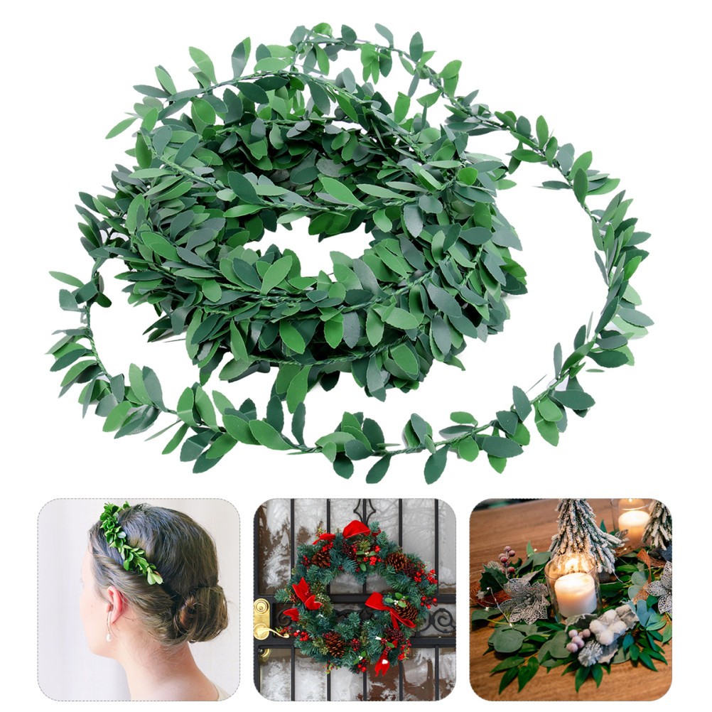 Natural Look Green Leaves Vine Garland for Floral Headbands and Event Decorating
