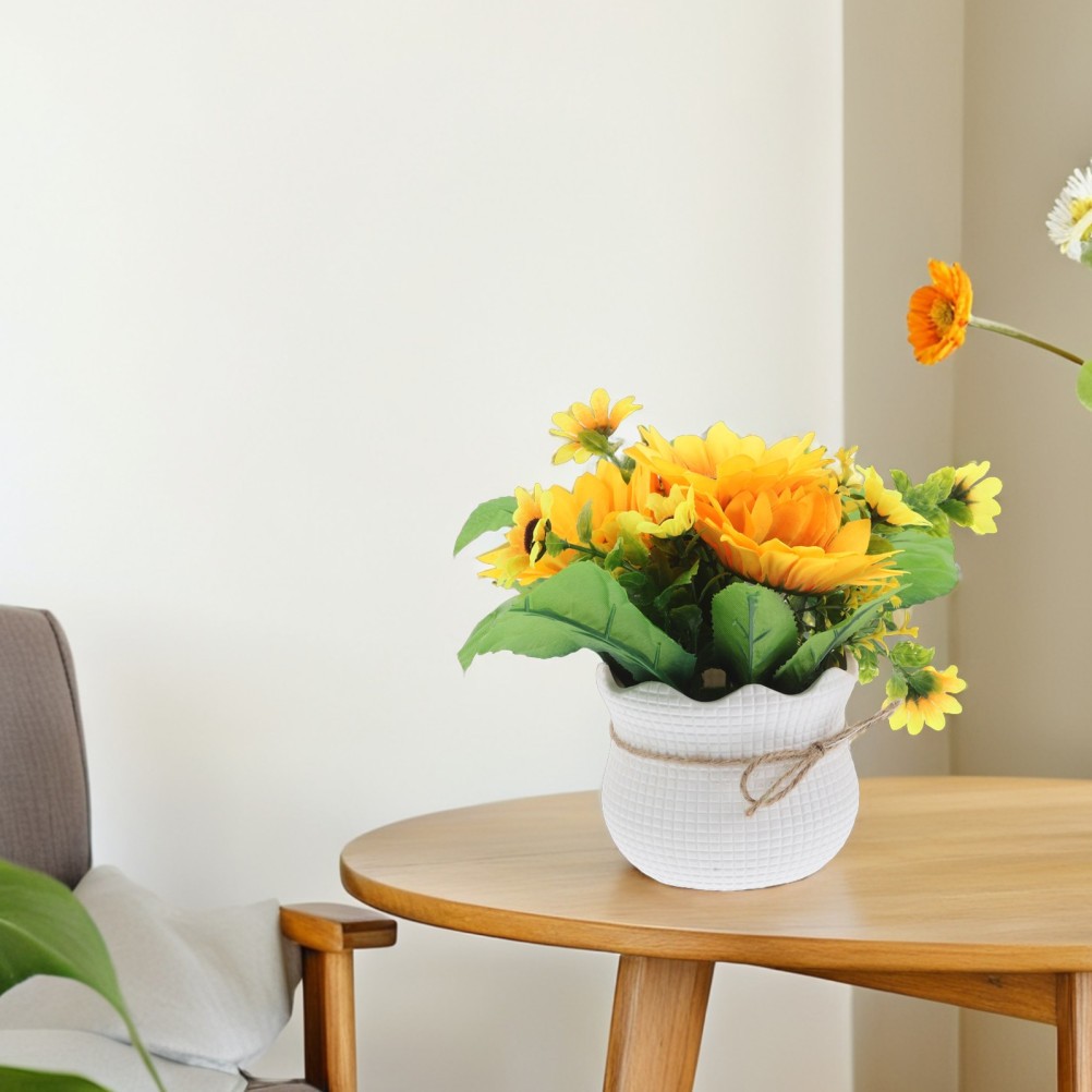 Wedding Greenery Plants Patio Decoration Artificial Potted Sunflower
