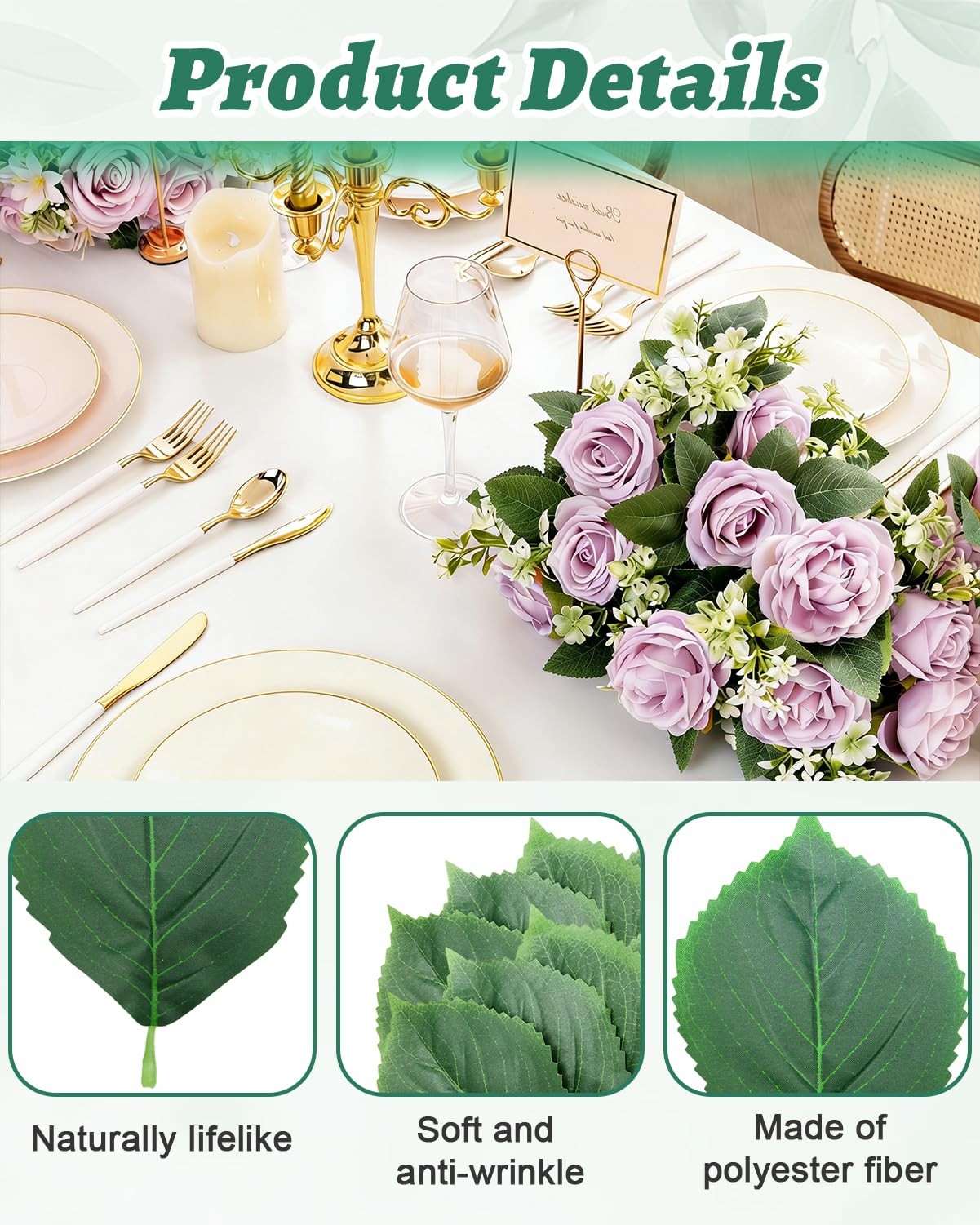 50 Pcs Artificial Large Green Leaves Large Silk Fabric Greenery Fake Leaves B…