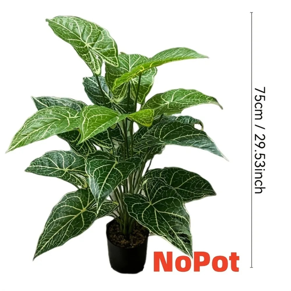 24 Artificial Green Fairy Taro Leaves Monstera Plant Indoor / Outdoor Decoration