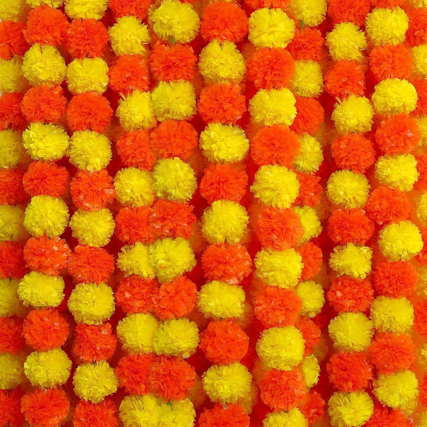3 Pcs Marigold Garland for Decoration, 5 Feet Artificial Marigold Flowers Gar…
