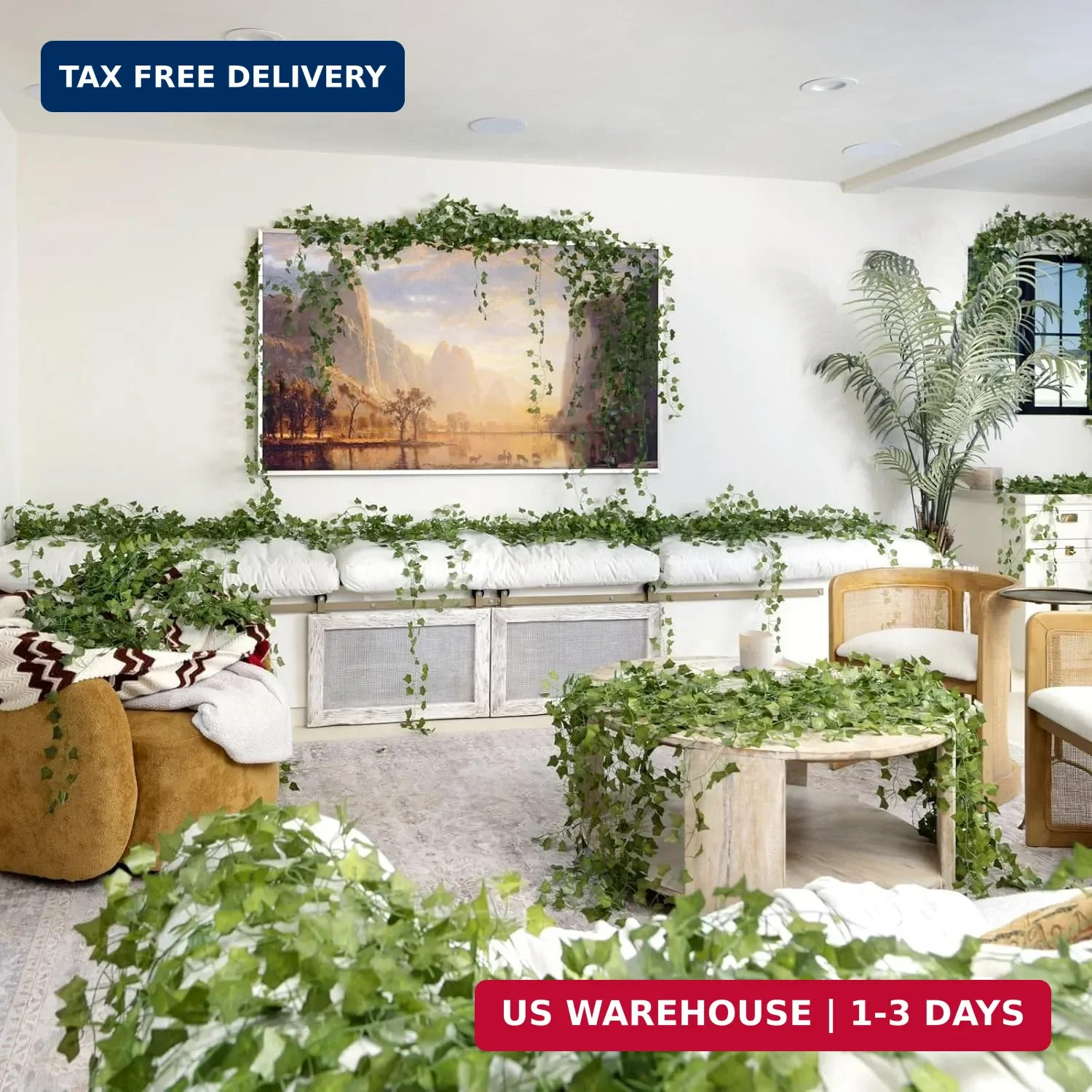 24 Pack 168Ft Artificial Ivy Fake Vines,Ivy Garland Greenery Garland Fake Hangin