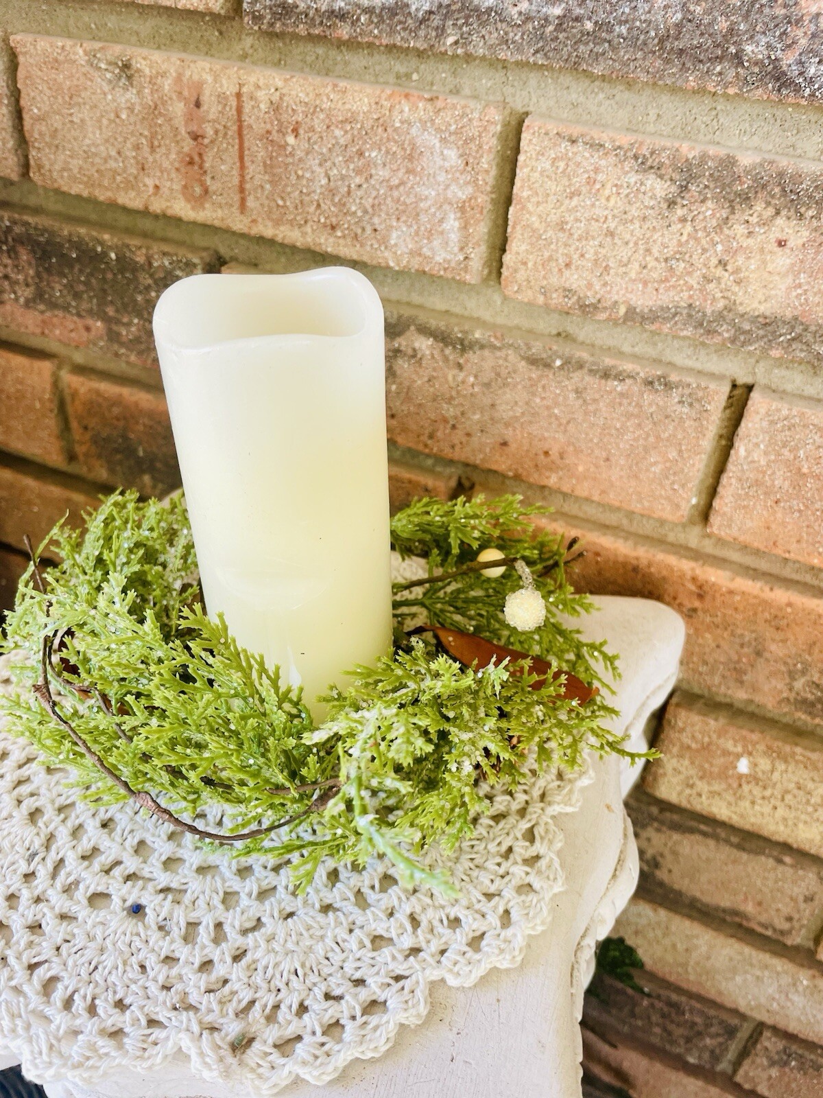 Brown Leaf Cypress Mini Wreath Greenery Ring