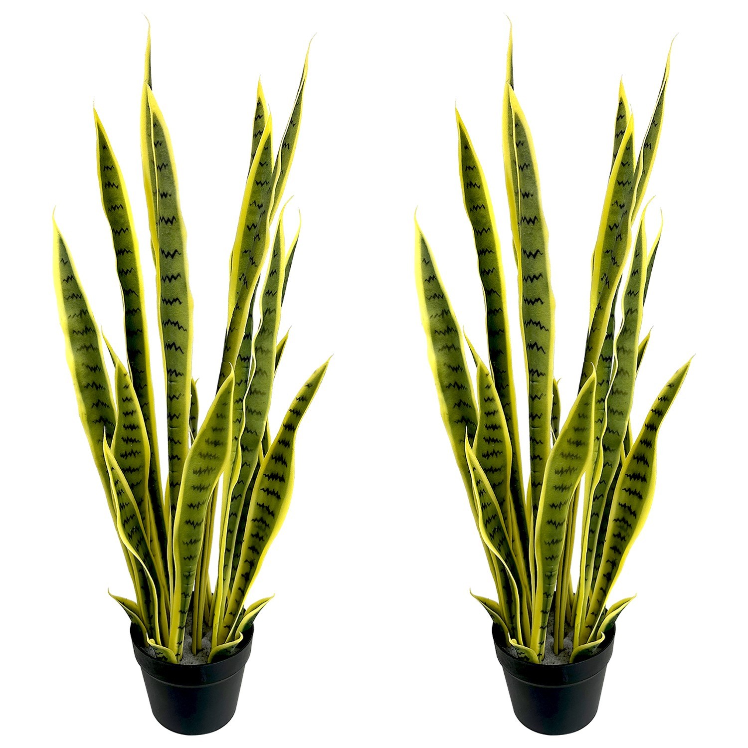 2 Pack 90cm Golden Edge Artificial Snake Plant Variegated Sansevieria for House