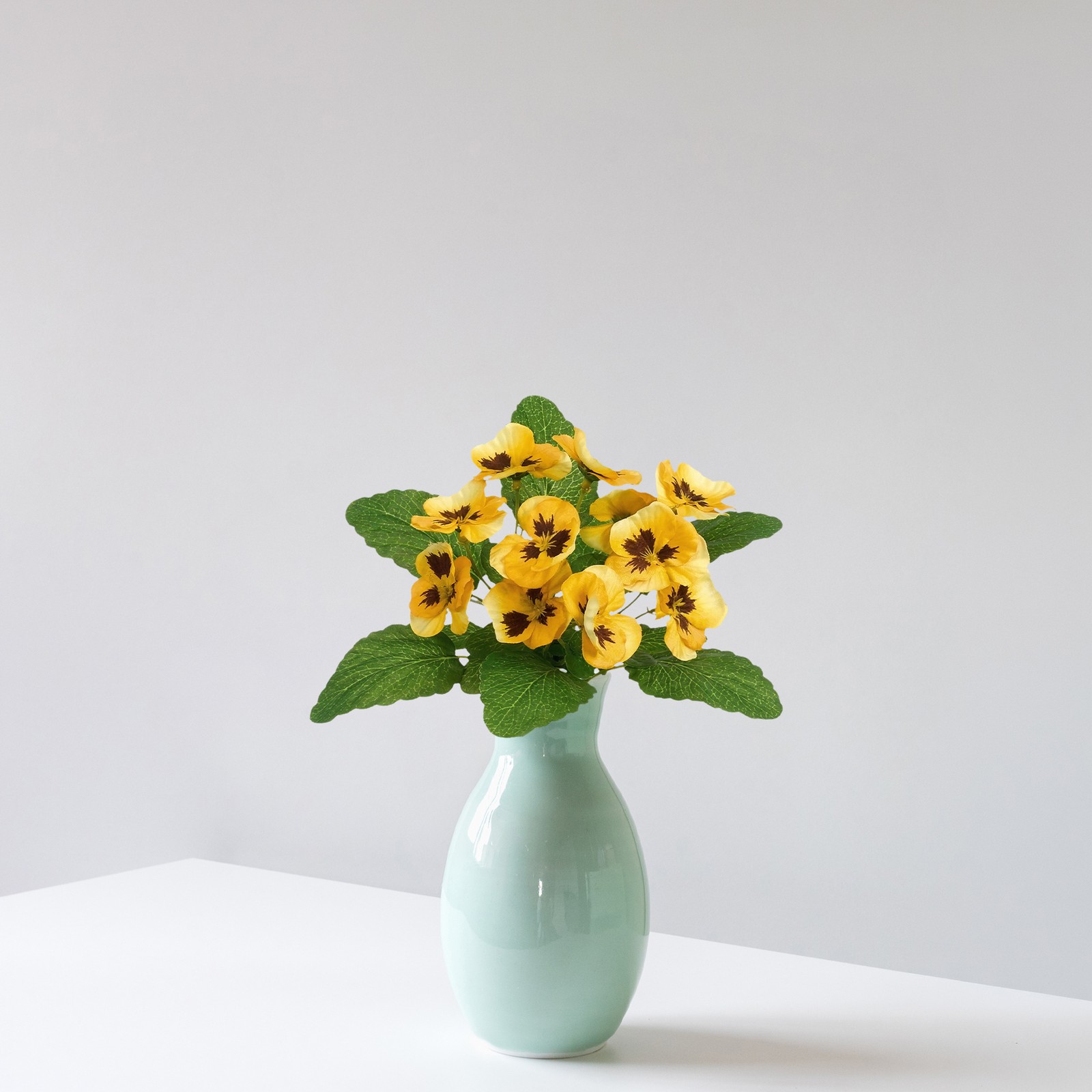 Amba Products 11″ Yellow Pansy UV Protected Artificial Floral Bush