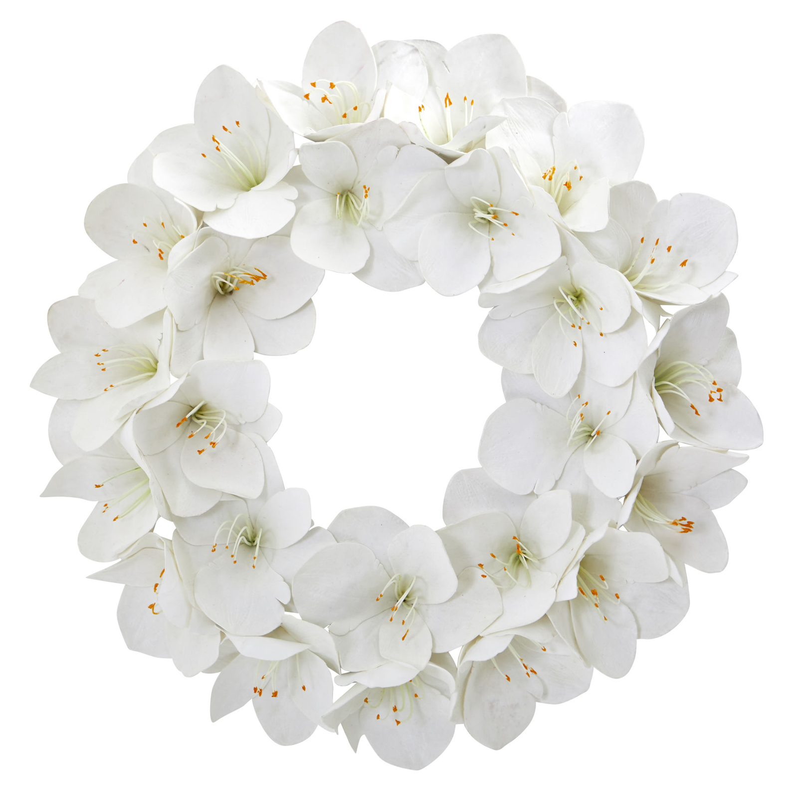 Nearly Natural 24” Amaryllis Artificial Wreath Realistic Artificial Home Decor
