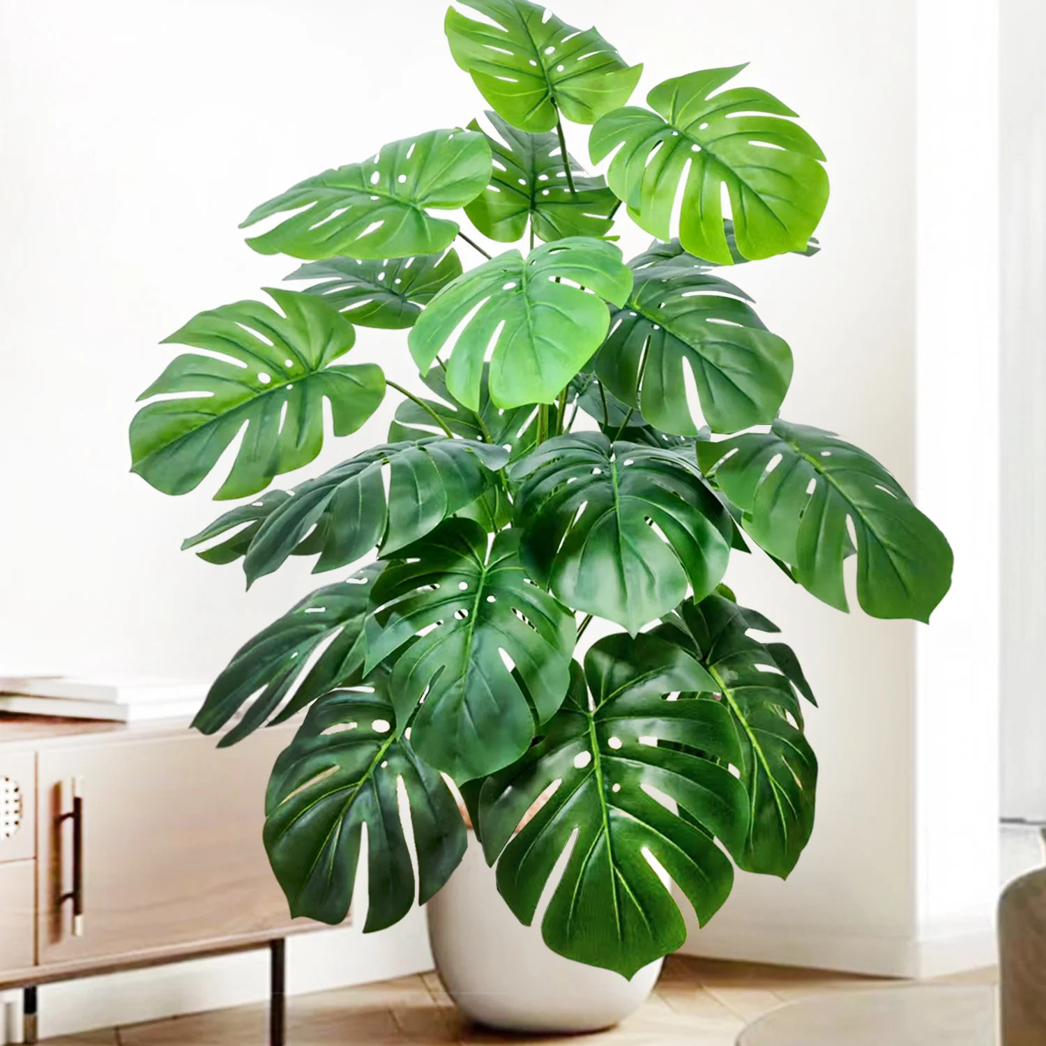 52-104cm Artificial Monstera Plant Fake Palm Tree for Home Garden Decor
