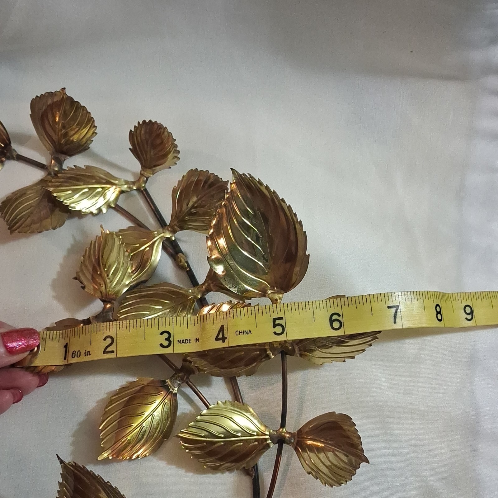 Vintage Brass And Copper Leaf Wall Sculptures. Mid Century Modern Decor