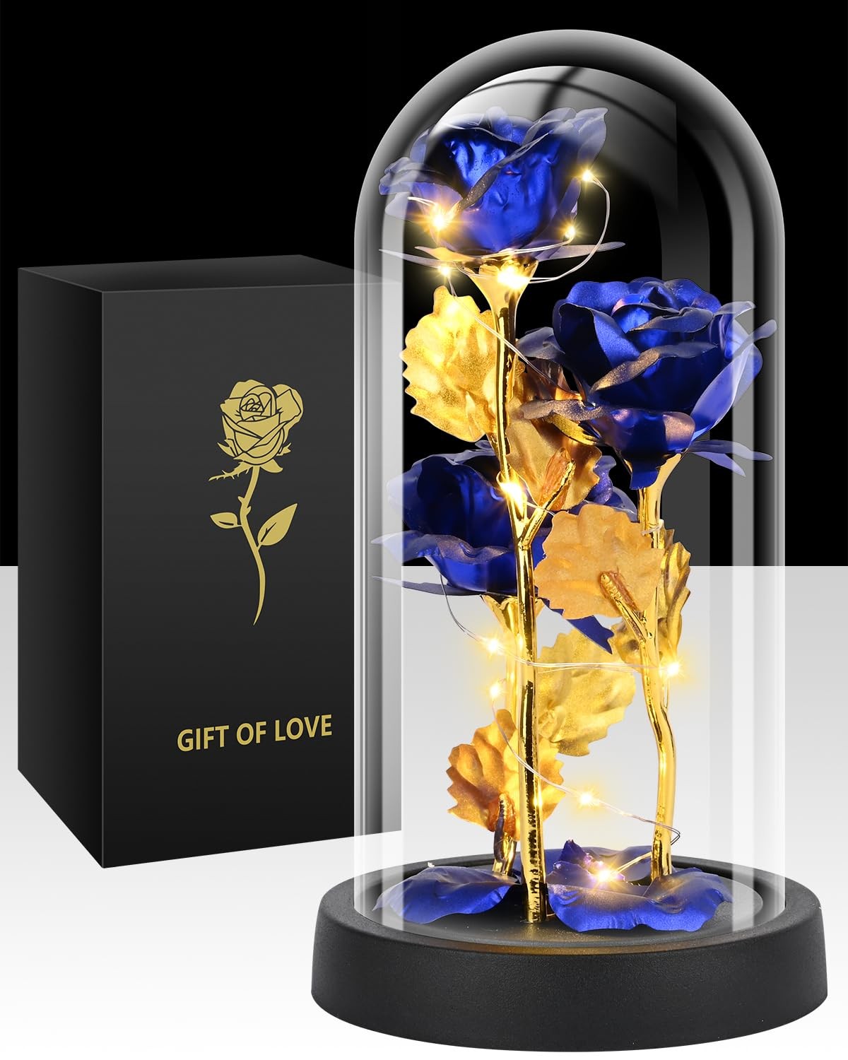 Glass Rose Flower for , Gifts for ,Rose Flower Gifts for Mom, Red Light Up Ro…