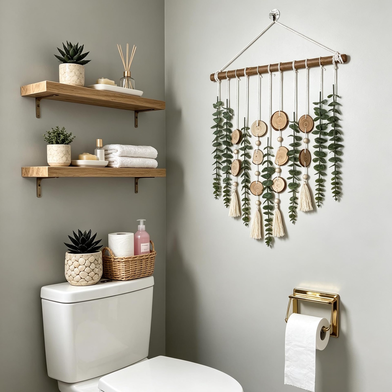 Artificial Eucalyptus Wall Decor Fake Greenery Leaves Stems Wall Hanging Plan…