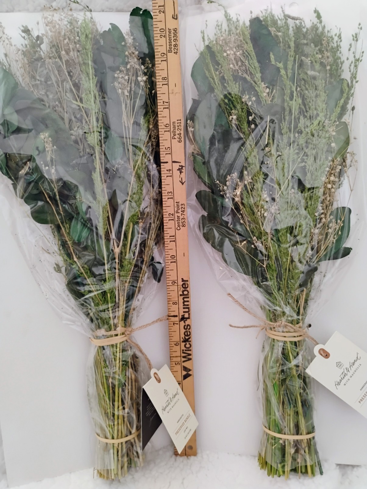 Lot of 2 Hearth & Hand Preserved Mixed Leaf with Magnolia & Grass Spring Bundle