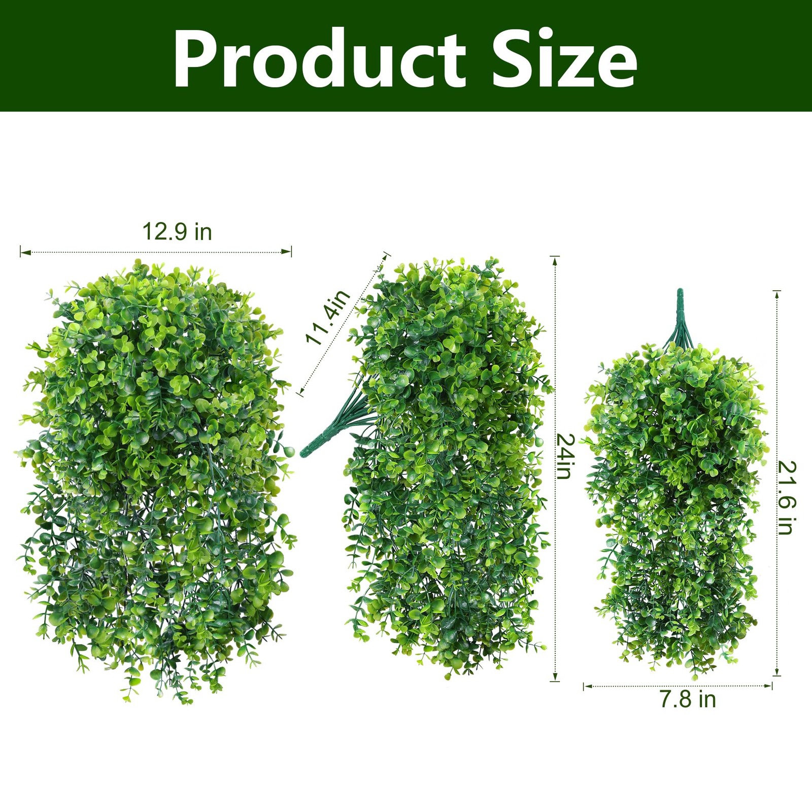 Faux Outdoor Plants Fake Hanging Plants for Outdoors Outside Decorations, 2 P…
