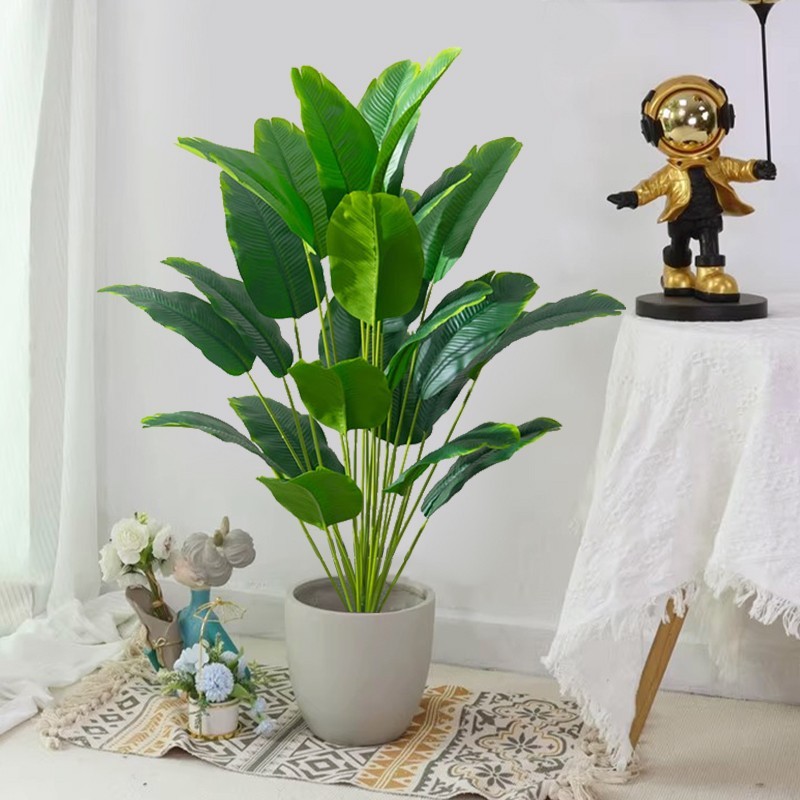 Artificial Palm Tree Large Fake Banana Plant Real Touch Leaves Home Garden Decor