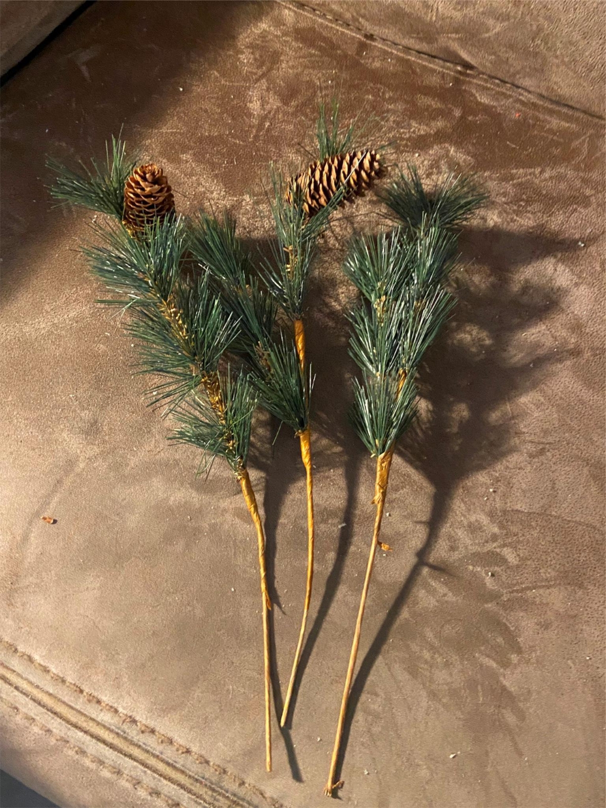 Lot of 3 Artificial Flowers Christmas Holiday Pine Pinecone Bloom Room Decor