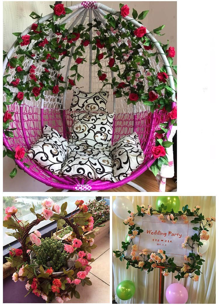 2 Pack 4.2 Feet/Piece Artificial Flower Vine Rattan Hanging Silk Rose Garland…