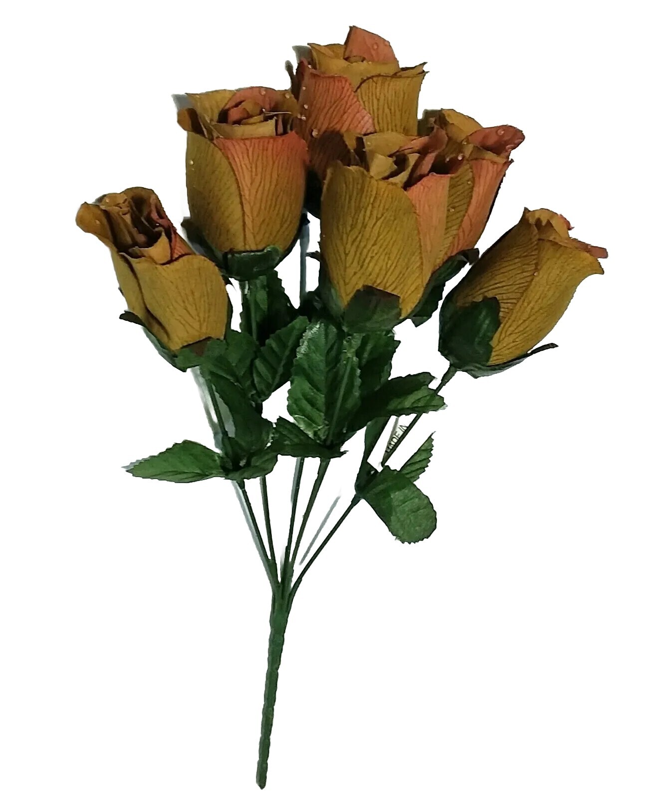 Large Rose Olive Green 14″ Bush Silk Flower Vase Home General Decor US BP2082