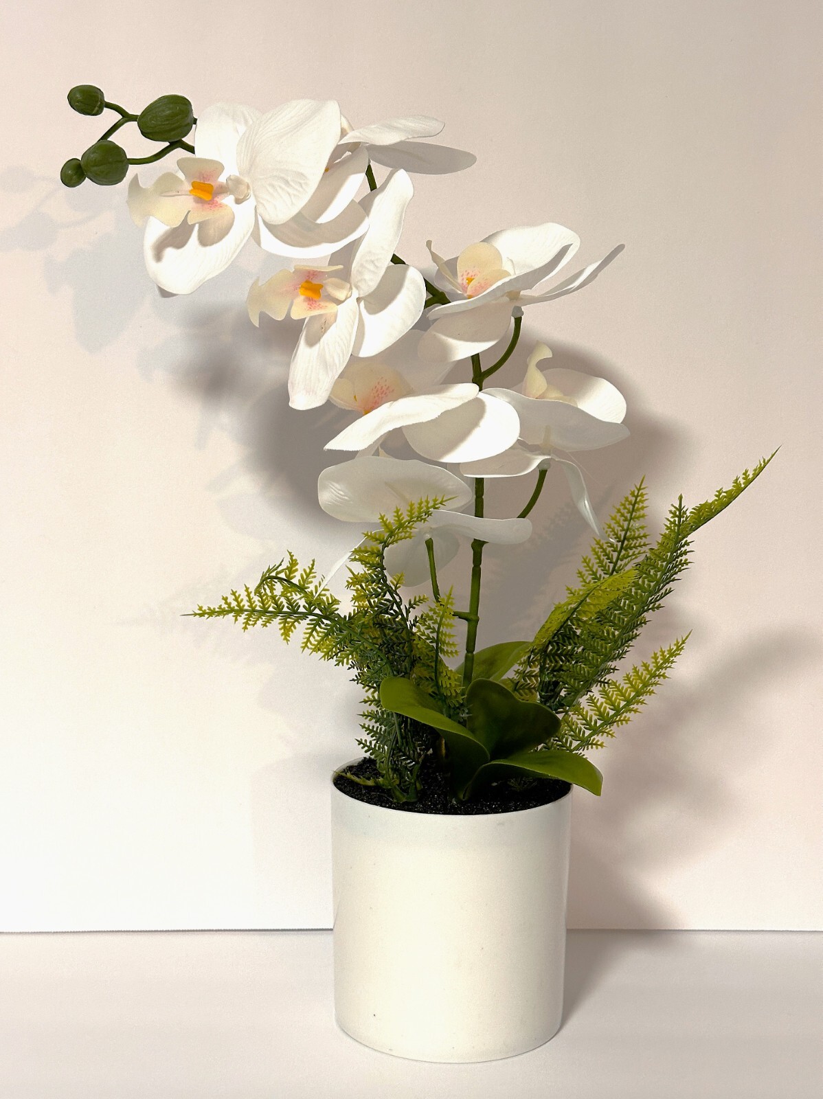 Artificial Flowers Potted Silk Orchid Faux Potted Flower Fake Phalaenopsis Decor