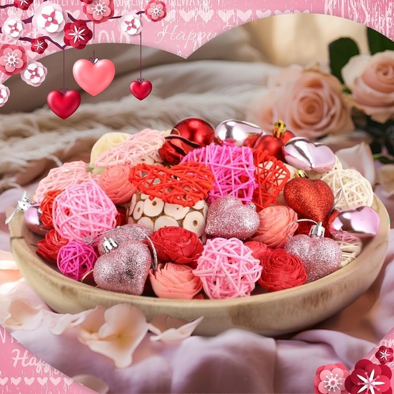 Decorative Balls Set Home Decor Wedding Party Bowl Filler Flowers Rattan Love US