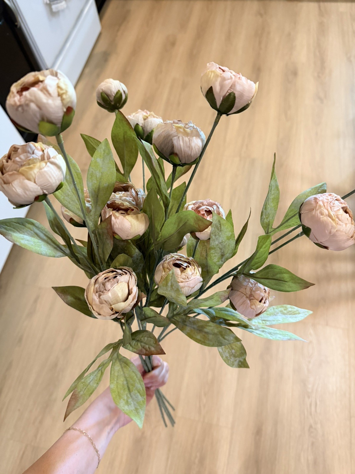 Michael’s Ashland Tan Artificial Peony Stems Set of 4 New