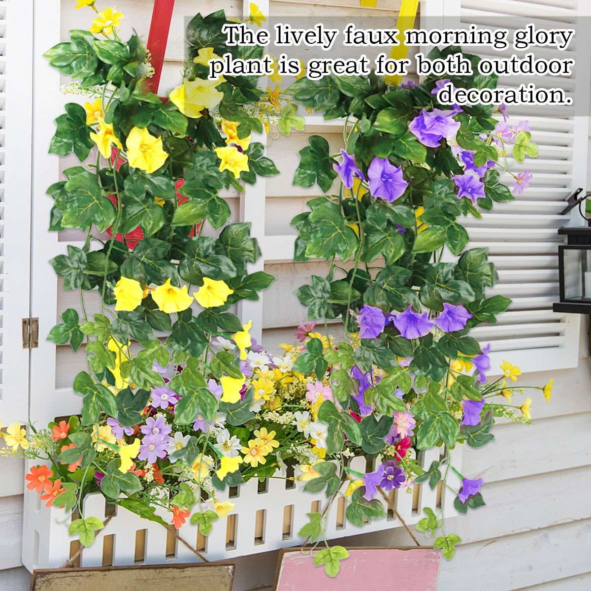 Artificial Fake Hanging Plants Morning Glory Flower Vine Wedding Home Decor New