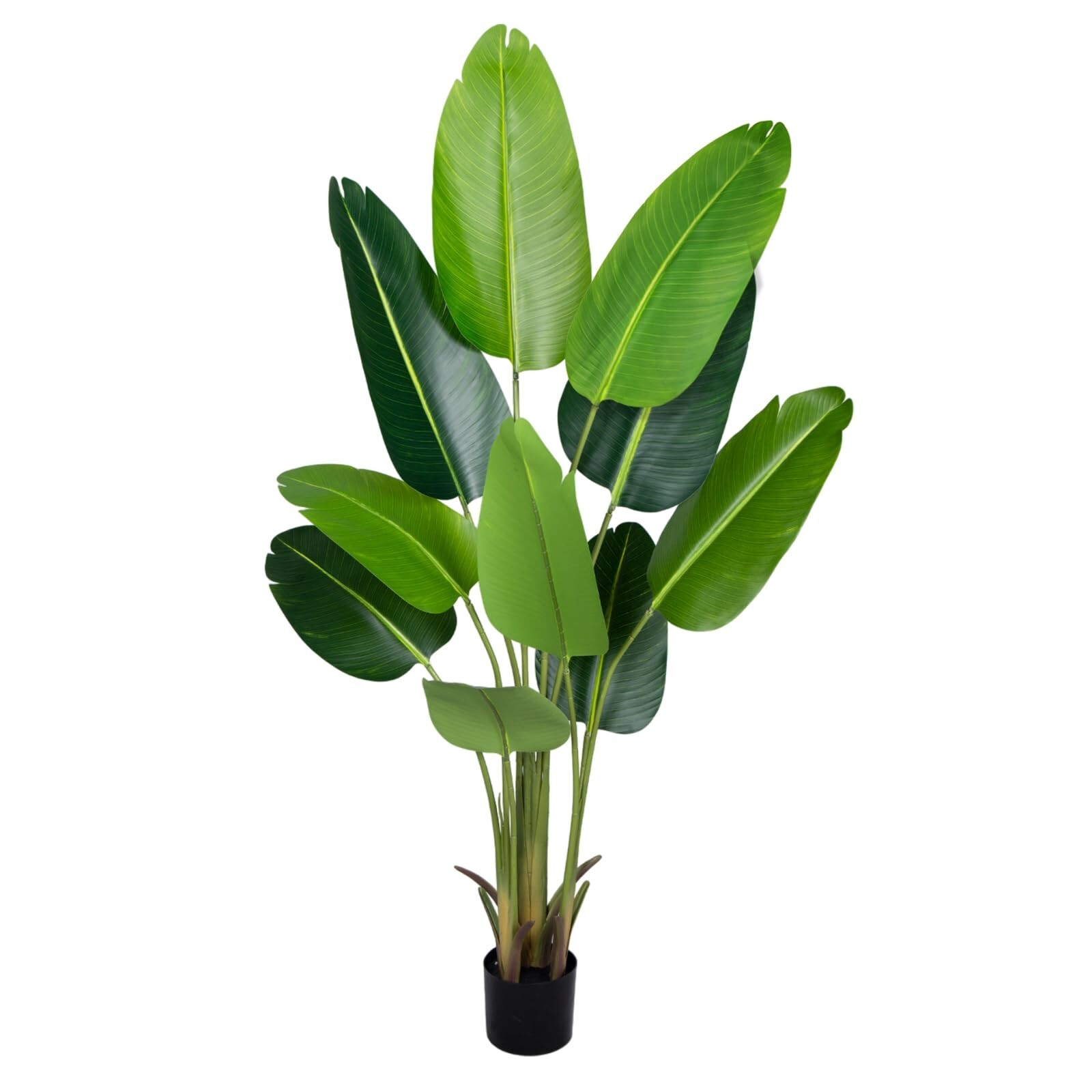 Artificial Bird of Paradise Plant 5.2Ft Fake Tropical Palm Tree with 10Trunks…