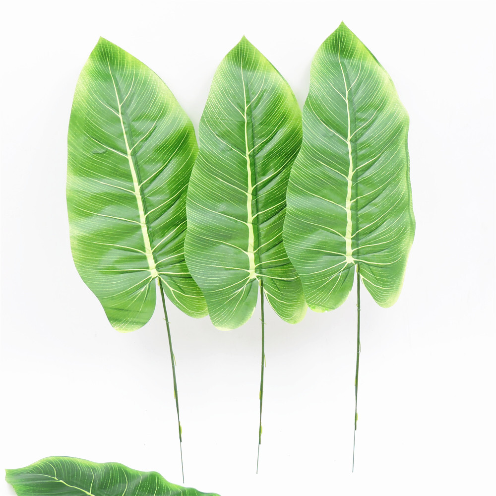 45cm 20pcs Silk Fabric Banana Leaf Artificial Plant Branch Wedding Home Decor