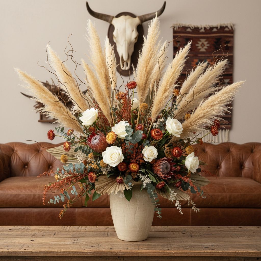 Wheat Beige Pampas Grass 3 Stem Faux Pampas Golden Beige Boho Decor Neutral Vase