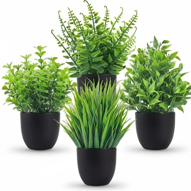Small Fake Plants Tabletop Ornaments for Indoor Windowsills Office