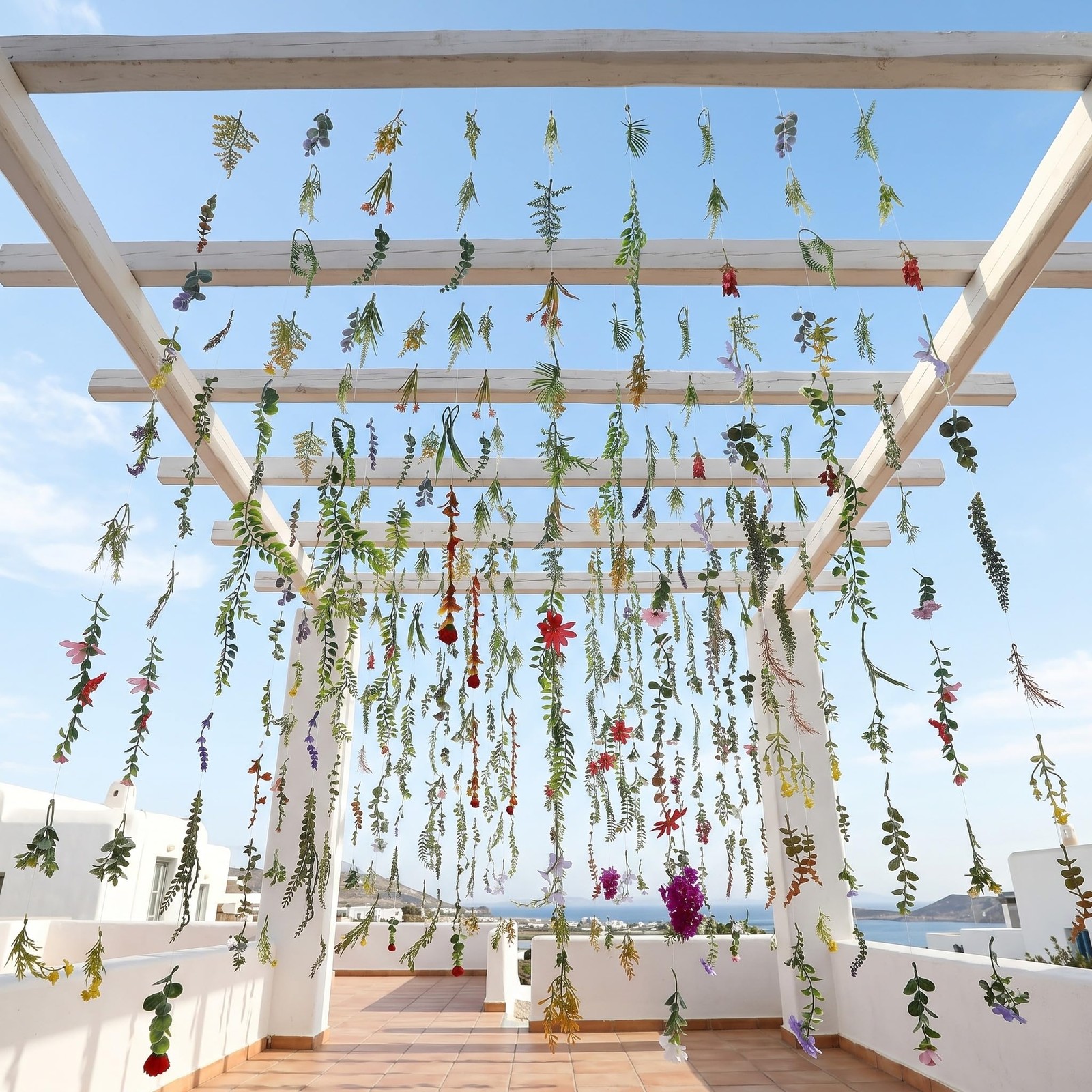 Suncalla 12 Pcs 70.8 ft Wildflower Garland Pre Strung Artificial Hanging Flower