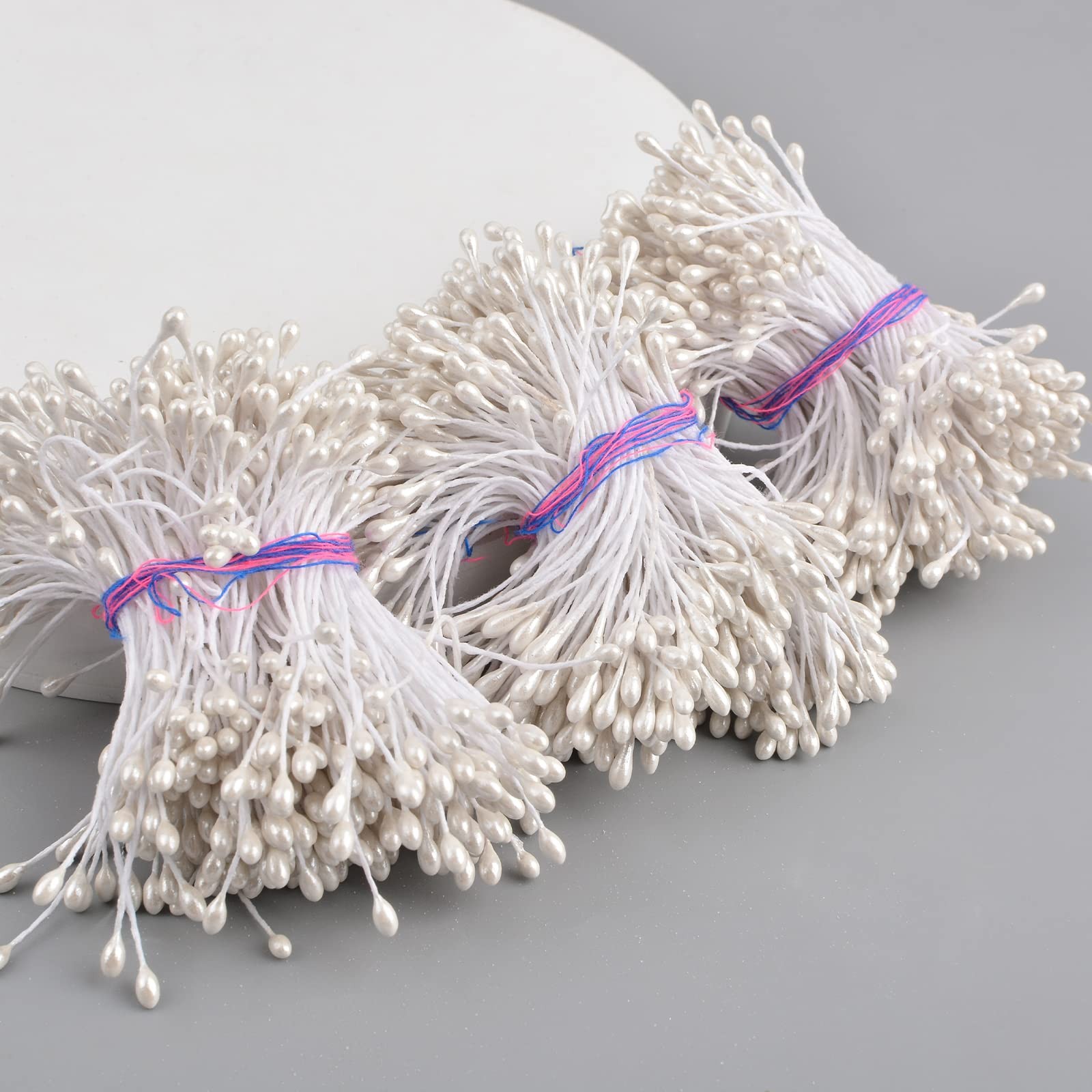 1800 PCS Stamens For Artificial Flowers DIY Scrapbook Decoration White