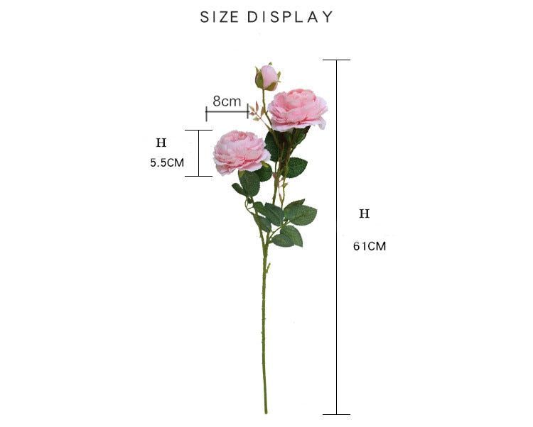 3 Head Artificial Rose Synthetic Flower For Valentine Wedding Bouquet Decor NEW