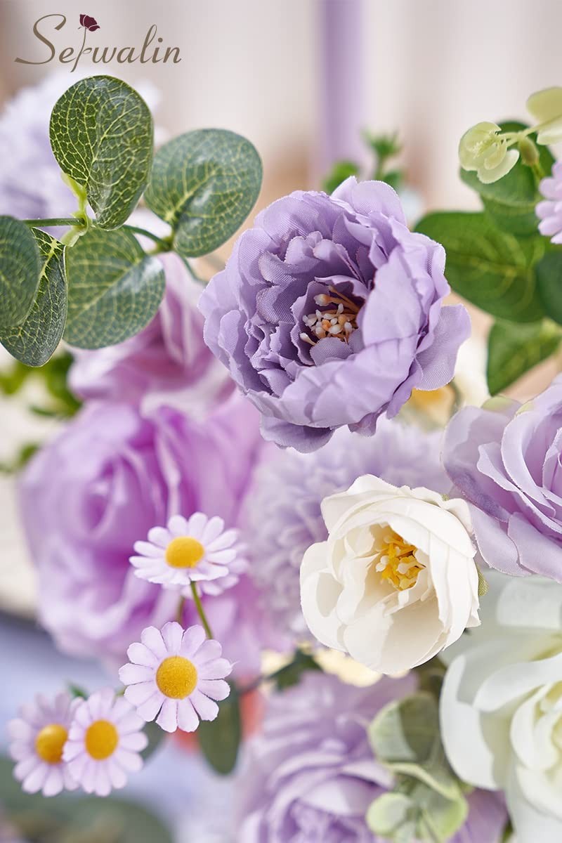 Serwalin Artificial Flowers Silk Flowers Wedding Cake Flowers Purple Fake Flo…