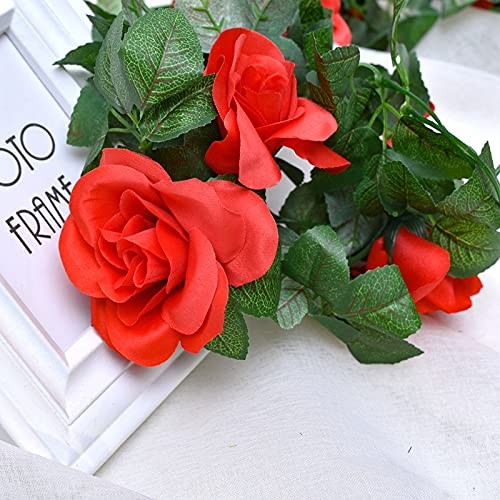 Artificial Peony Flower Garland, Red Silk Hanging Vines, Wedding Arch Wall Ba…