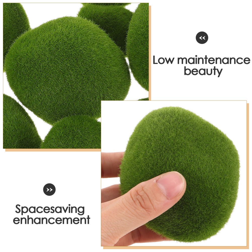 20 Pcs Simulation Moss Stone Realistic Artificial Rocks Decorative Faux