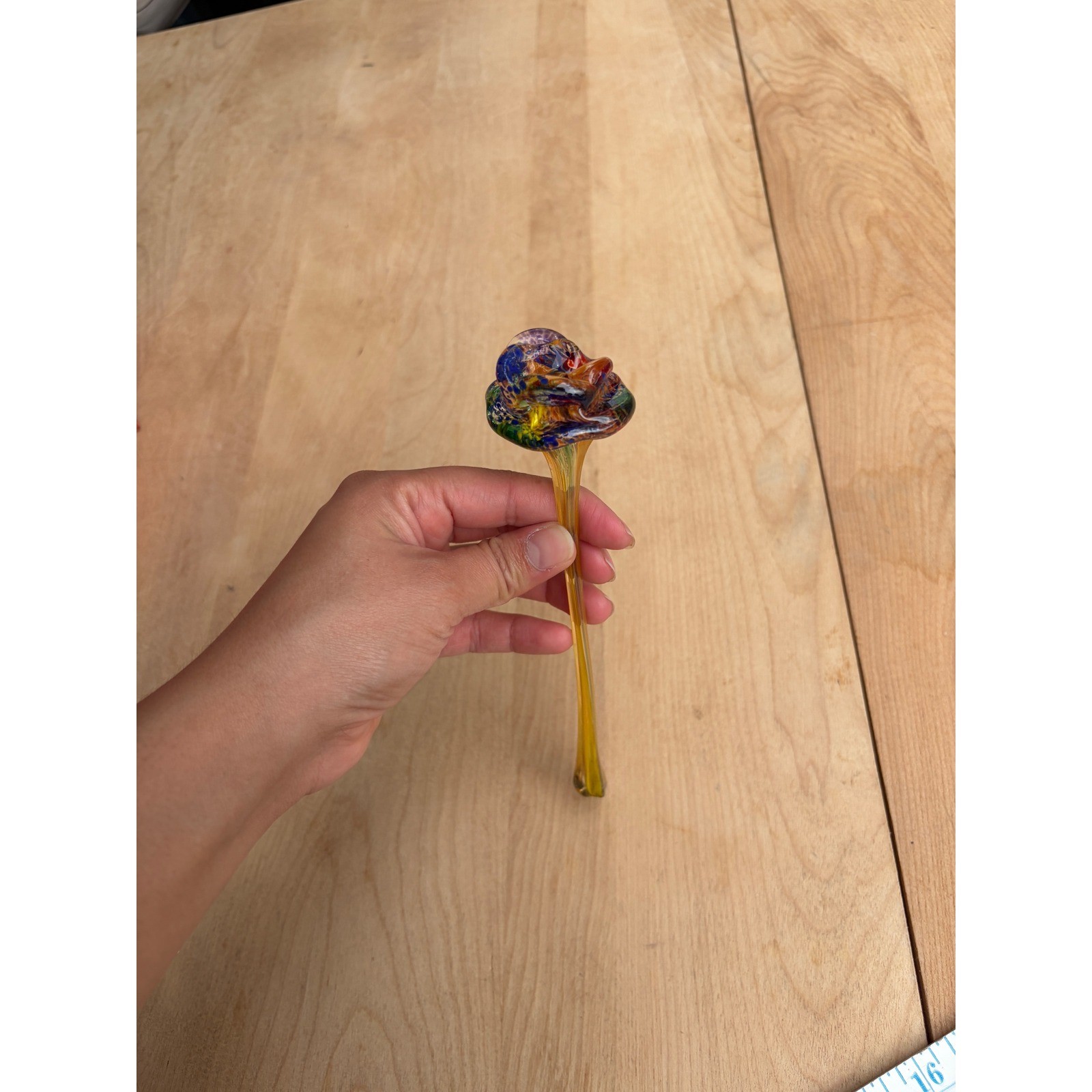 Hand Blown Art Glass Flower Colorful Decorative Sculpture Home Decor