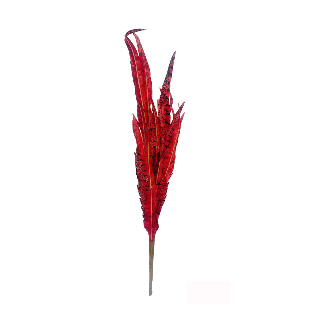 24″ Tall Burgundy Faux Feather Spray Artificial Boho Flowers, Modern Farmhouse